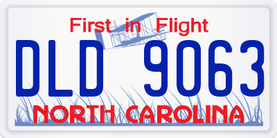 NC license plate DLD9063
