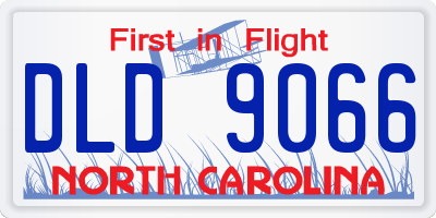 NC license plate DLD9066