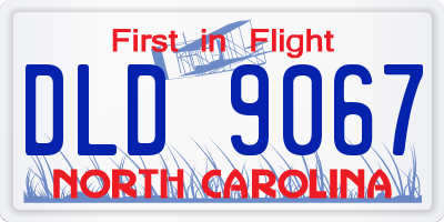NC license plate DLD9067