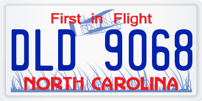 NC license plate DLD9068