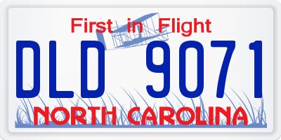 NC license plate DLD9071