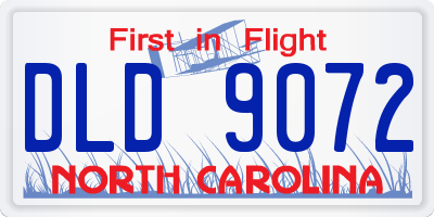 NC license plate DLD9072