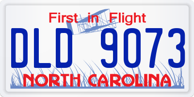 NC license plate DLD9073