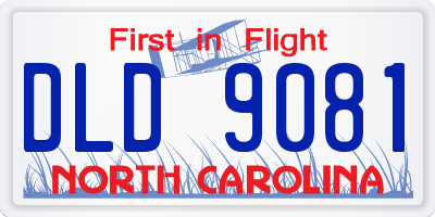 NC license plate DLD9081