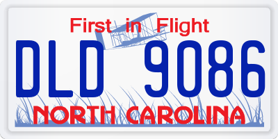 NC license plate DLD9086