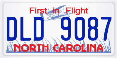 NC license plate DLD9087