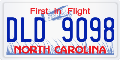 NC license plate DLD9098
