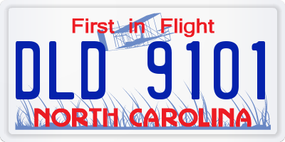 NC license plate DLD9101