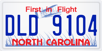 NC license plate DLD9104