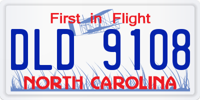 NC license plate DLD9108