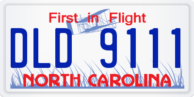 NC license plate DLD9111