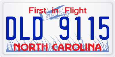 NC license plate DLD9115