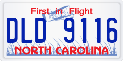 NC license plate DLD9116
