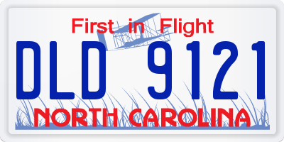 NC license plate DLD9121