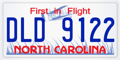 NC license plate DLD9122