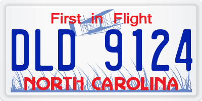 NC license plate DLD9124