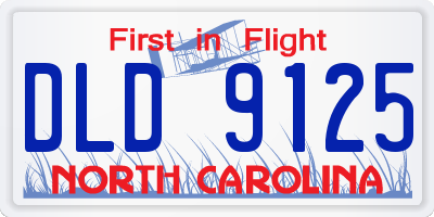 NC license plate DLD9125