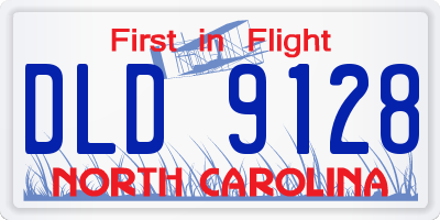 NC license plate DLD9128