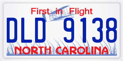 NC license plate DLD9138