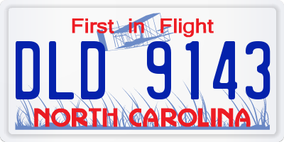 NC license plate DLD9143