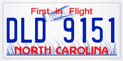 NC license plate DLD9151