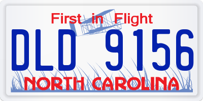 NC license plate DLD9156
