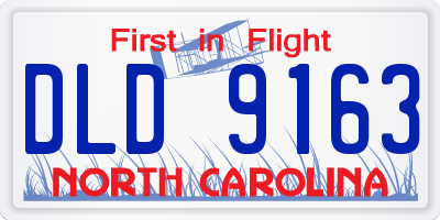 NC license plate DLD9163