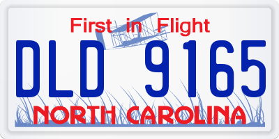 NC license plate DLD9165