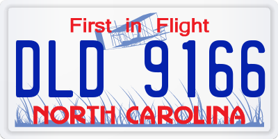 NC license plate DLD9166