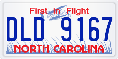 NC license plate DLD9167