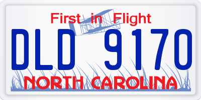 NC license plate DLD9170