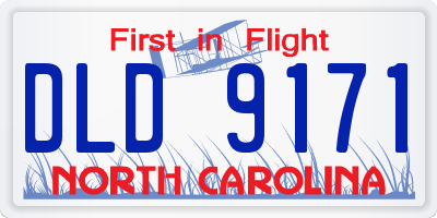 NC license plate DLD9171