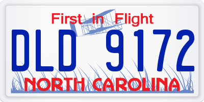 NC license plate DLD9172