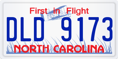 NC license plate DLD9173