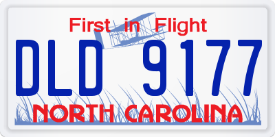 NC license plate DLD9177