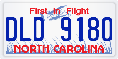 NC license plate DLD9180