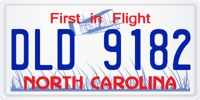 NC license plate DLD9182