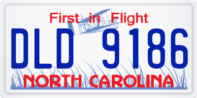 NC license plate DLD9186