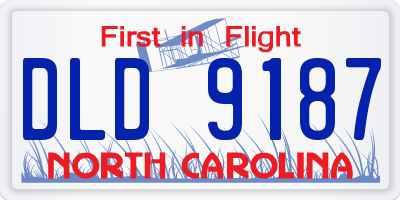 NC license plate DLD9187
