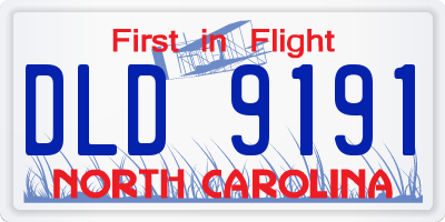 NC license plate DLD9191