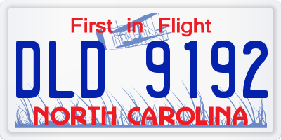 NC license plate DLD9192