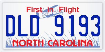 NC license plate DLD9193