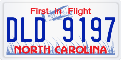 NC license plate DLD9197