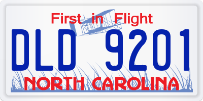 NC license plate DLD9201