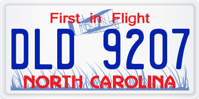 NC license plate DLD9207