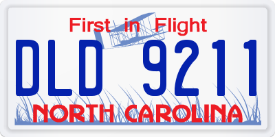 NC license plate DLD9211