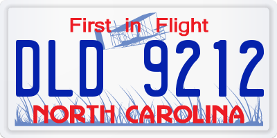 NC license plate DLD9212