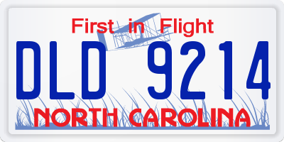 NC license plate DLD9214