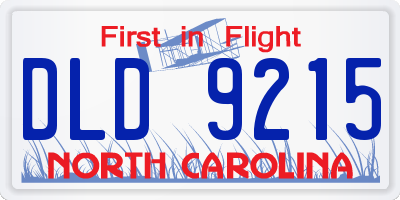 NC license plate DLD9215