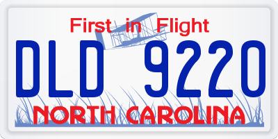 NC license plate DLD9220